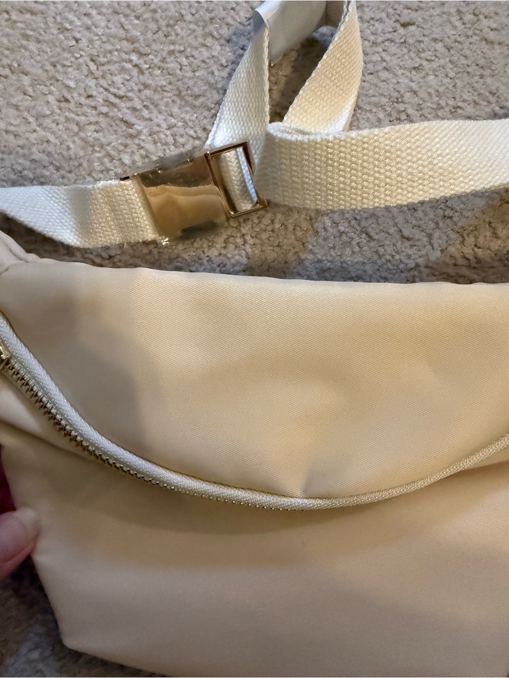 NWOT - Women's Cream Crossbody Bag with Gold Hardware